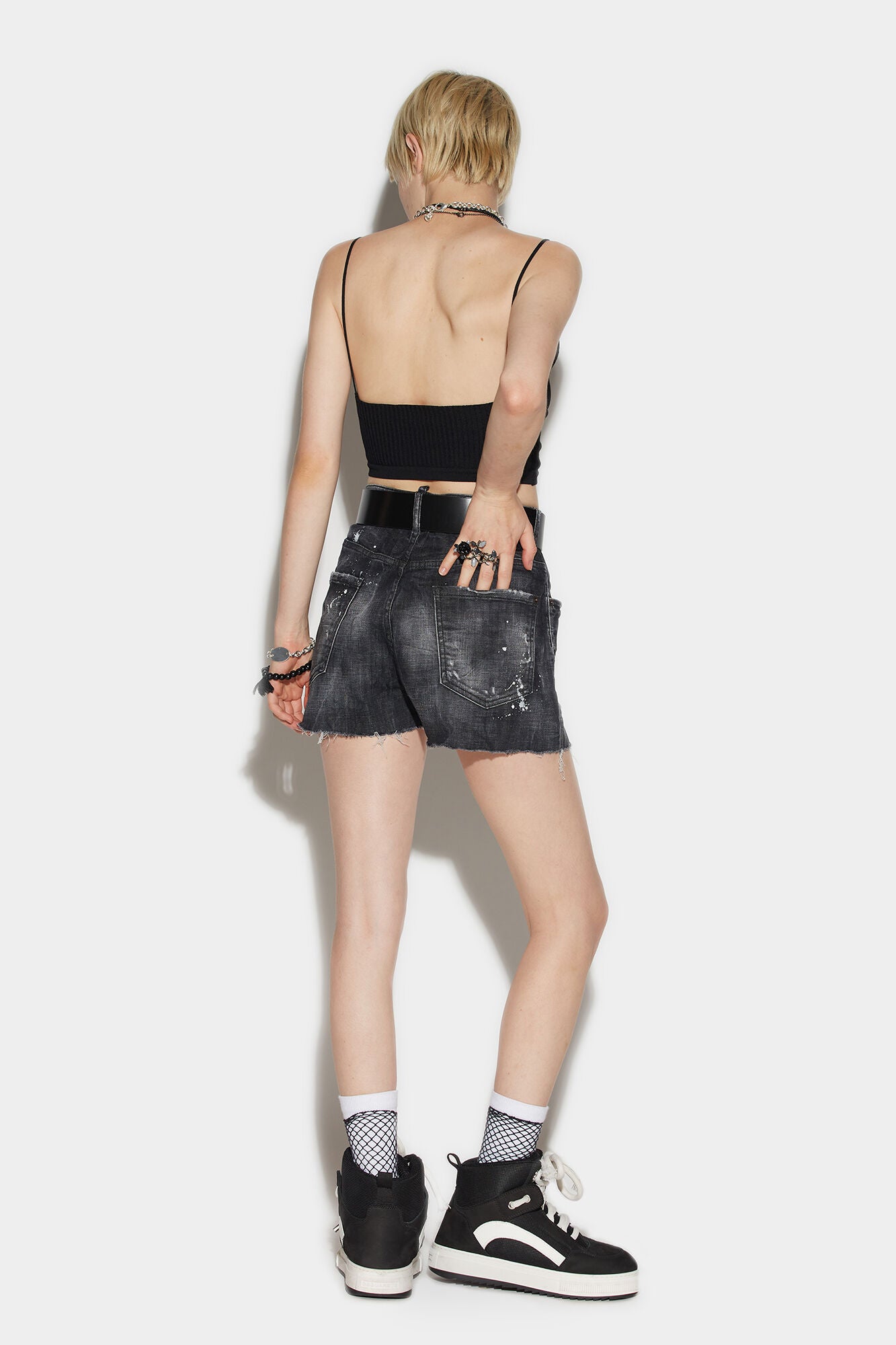 Black Fibres Shorts Dsquared²