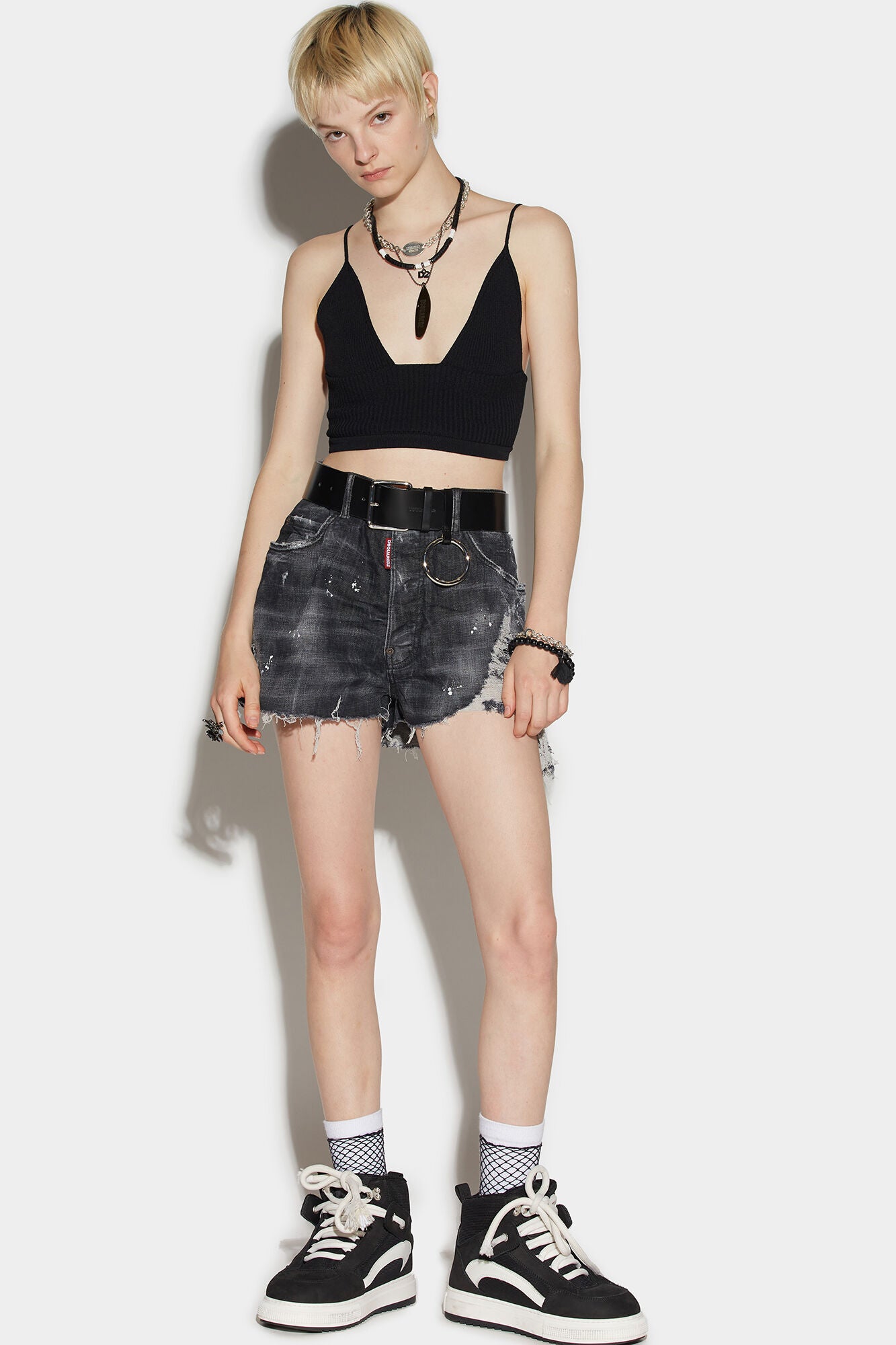Black Fibres Shorts Dsquared²