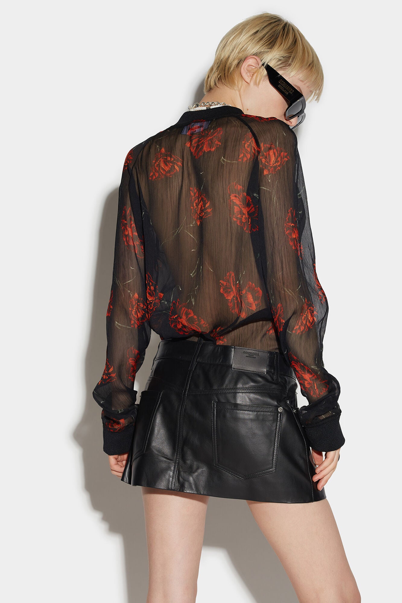 Black Fibres Mini Skirt Dsquared²