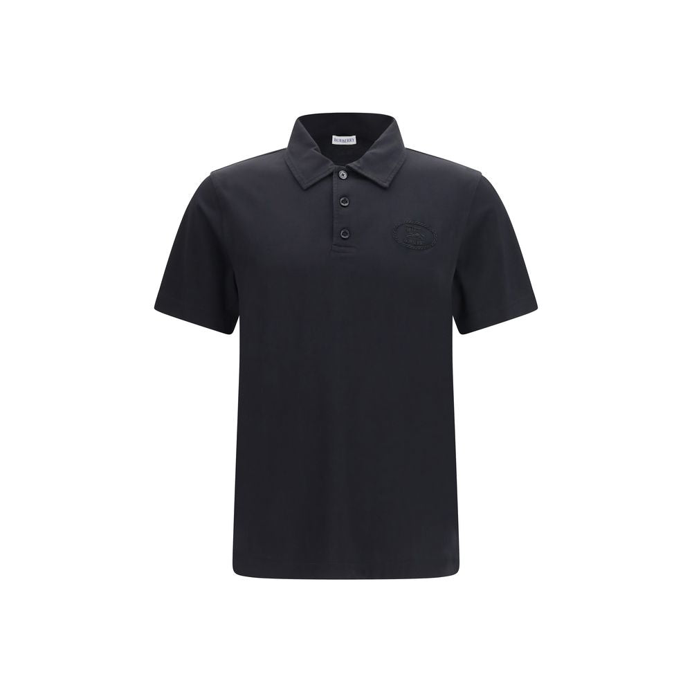 Blue Cotton Polo Shirt Burberry