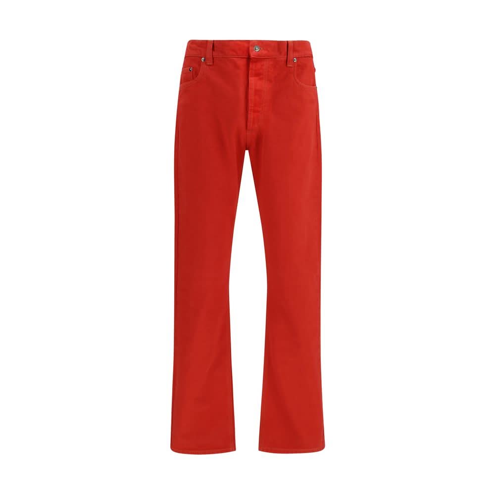 Multicolor Cotton Straight-Leg Jeans Versace