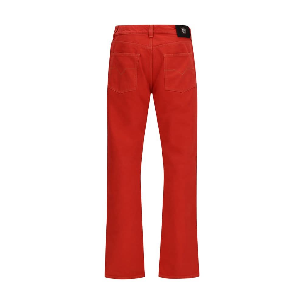 Multicolor Cotton Straight-Leg Jeans Versace