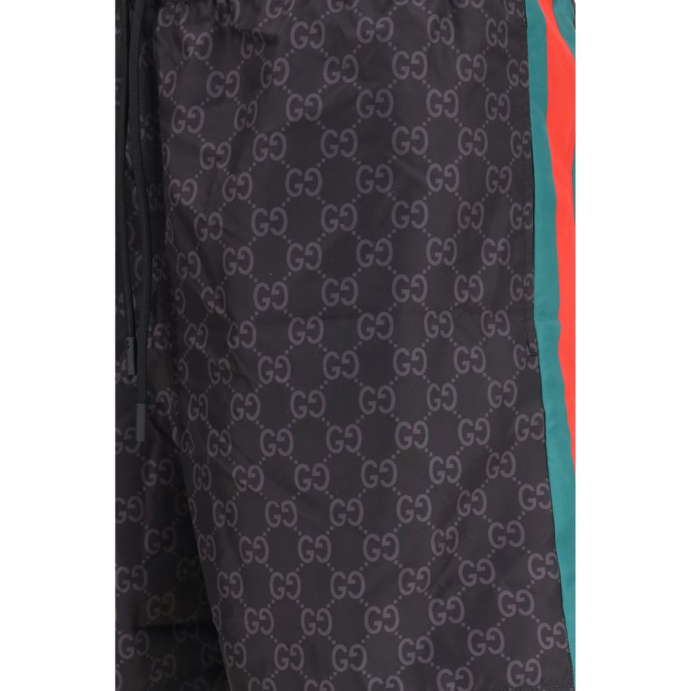 Gucci - GG Jacquard Nylon Swim Shorts Black-thumbmail-3