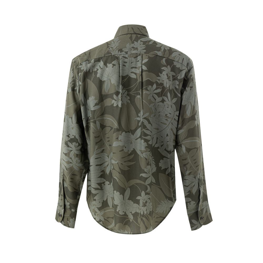 Green Lyocell Pattern Shirt Tom Ford