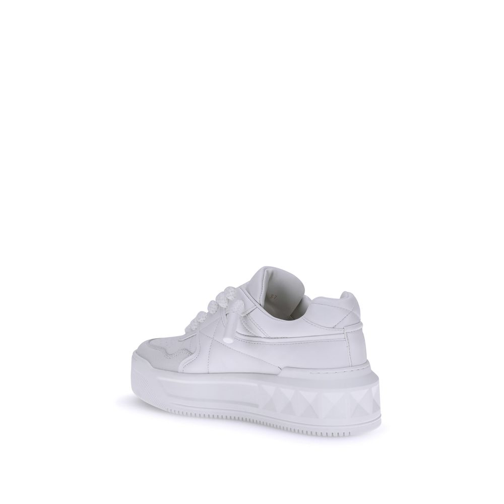 White Calf Leather Bos Taurus Chunky Sneakers Valentino Garavani