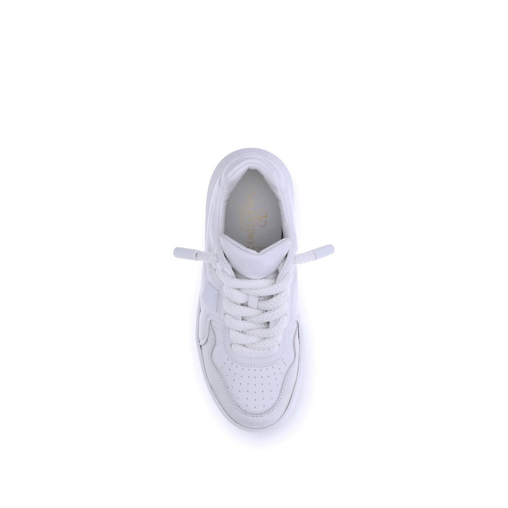 White Calf Leather Bos Taurus Chunky Sneakers Valentino Garavani
