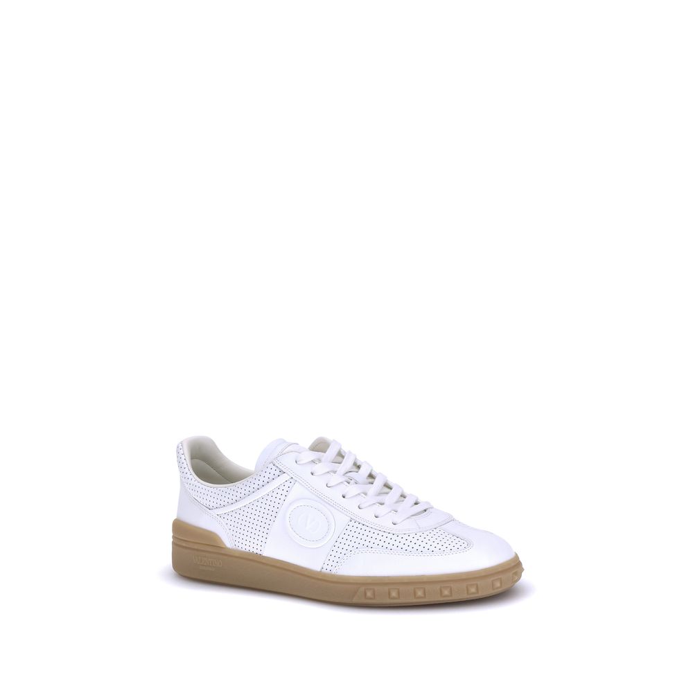 White Calf Leather Bos Taurus Low Top Sneakers