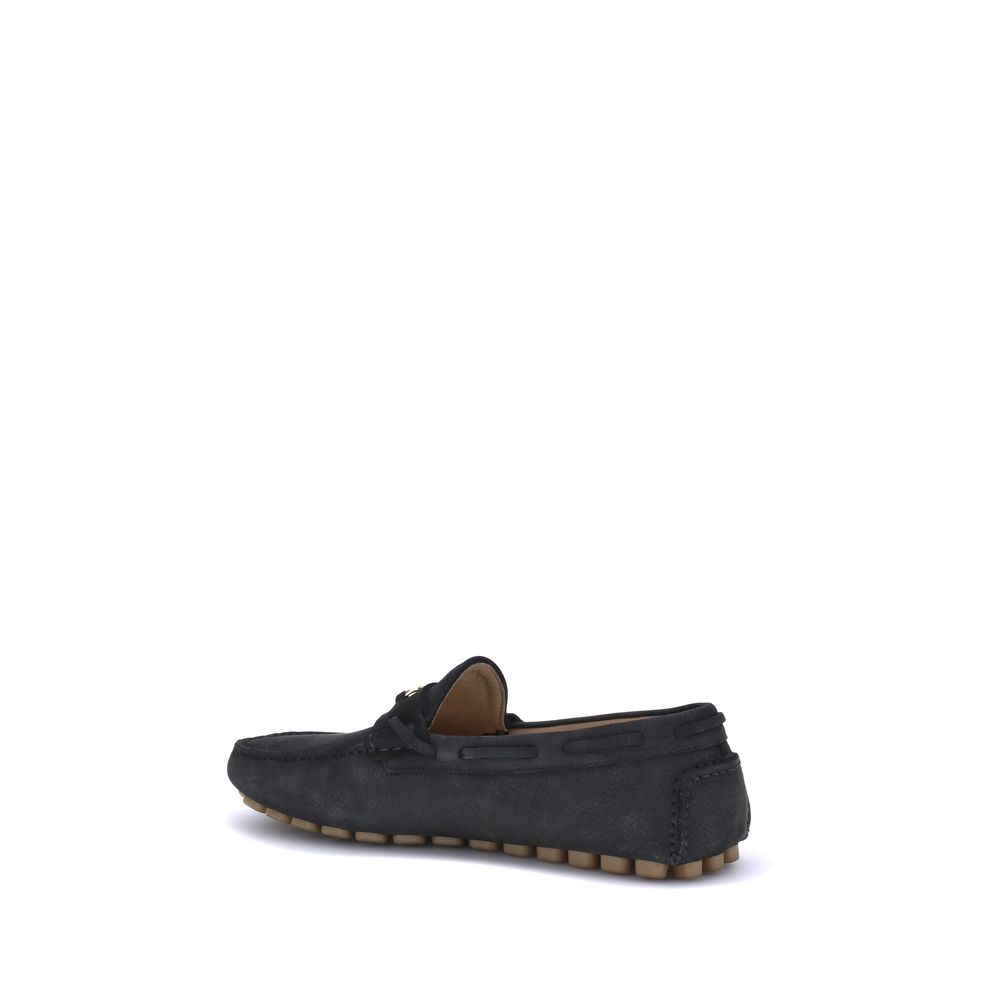 Black Calf Leather Bos Taurus Slip-On Loafers-thumbmail-3