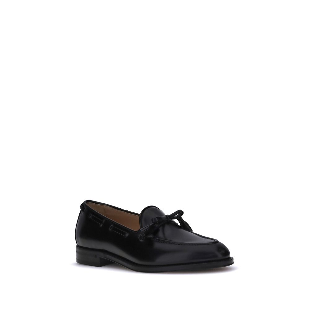 Black Calf Leather Bos Taurus Slip-On Loafers-thumbmail-2