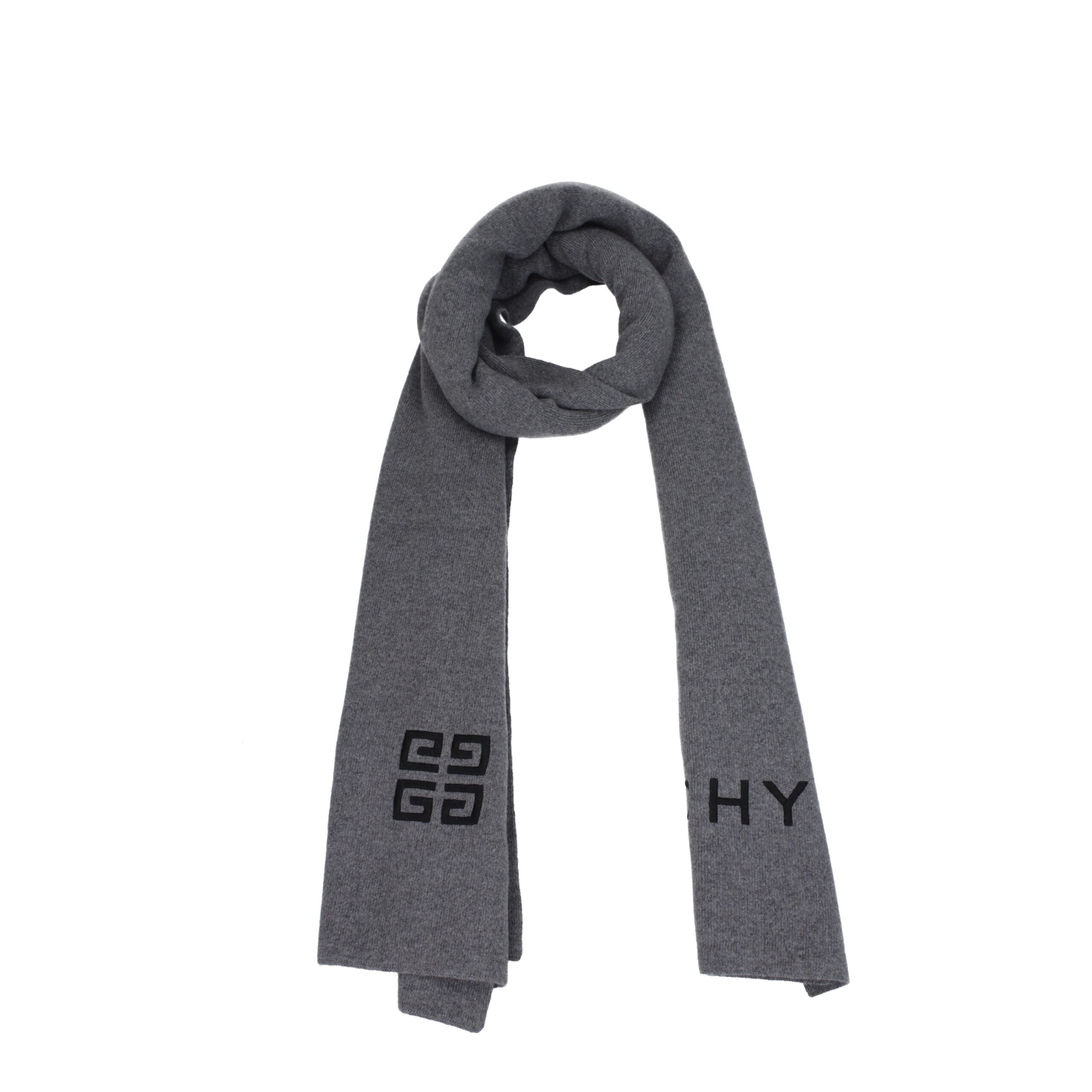 Givenchy - 4G Logo Wool Cashmere Scarf Gray
