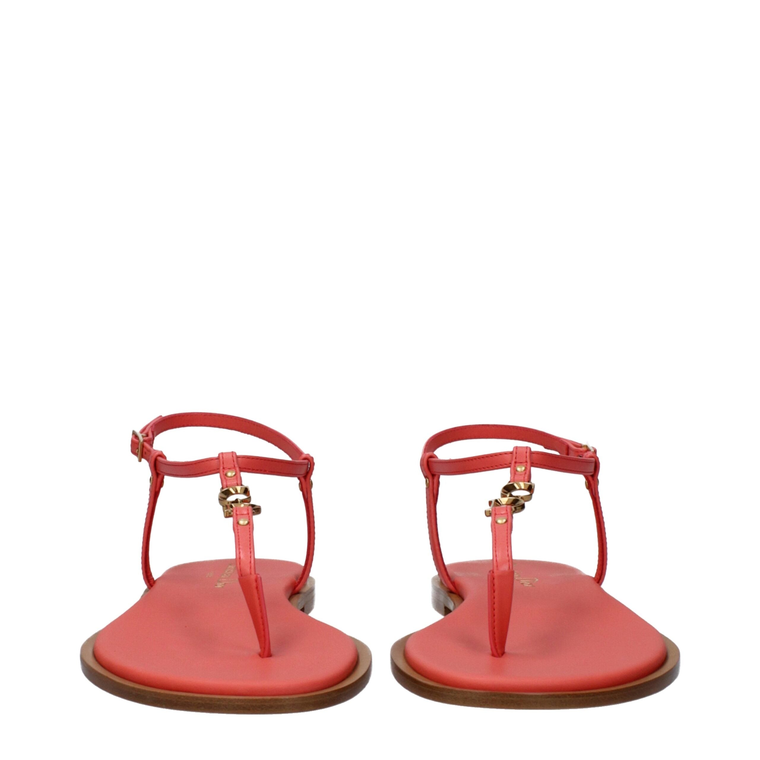 Pink Leather Flip-Flop Sandals-thumbmail-3