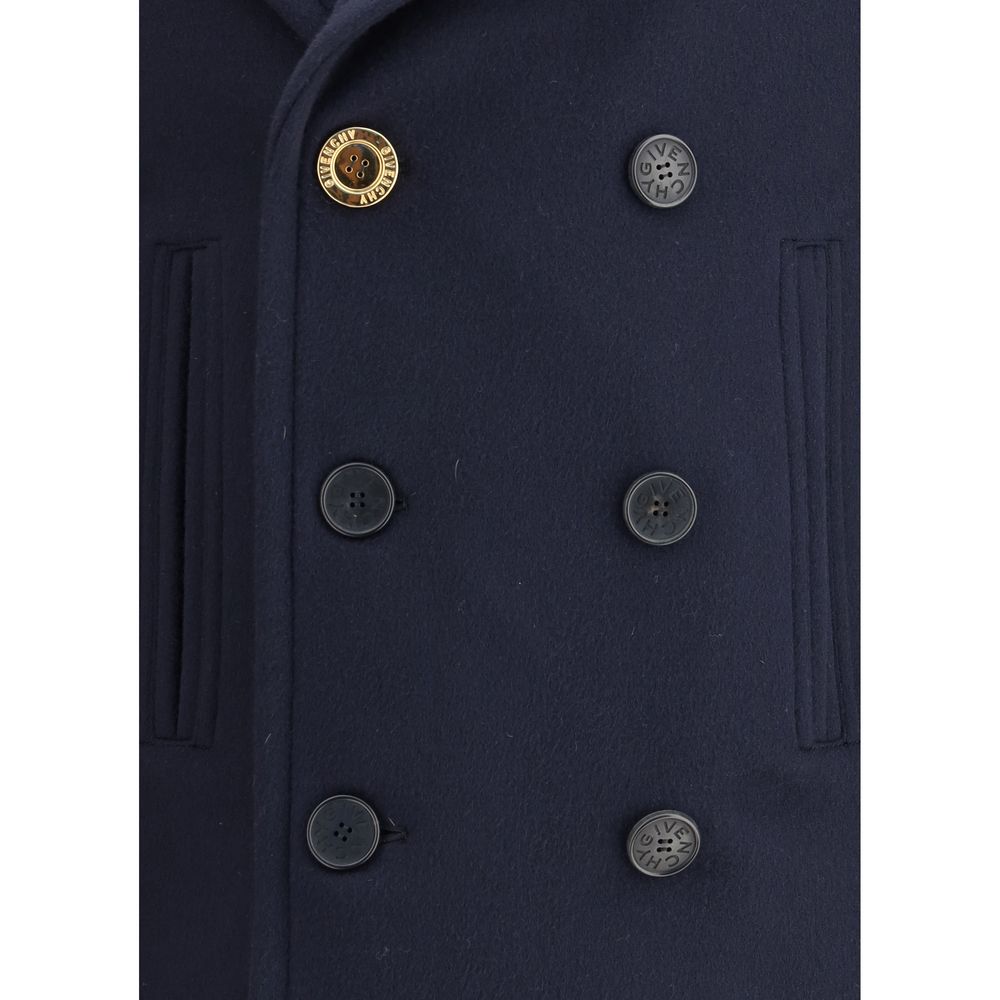 Blue Wool Coat Givenchy