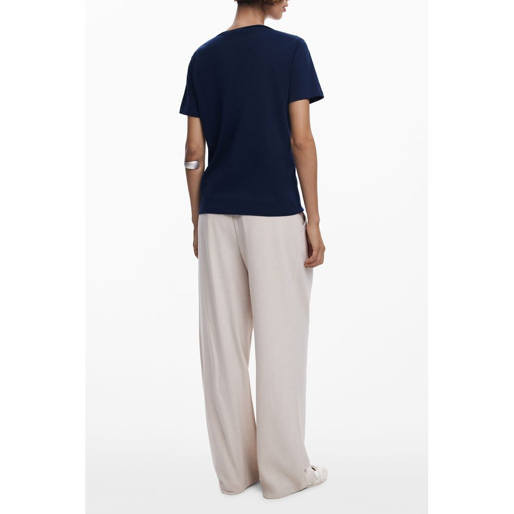 Blue Cotton Women's T-Shirt