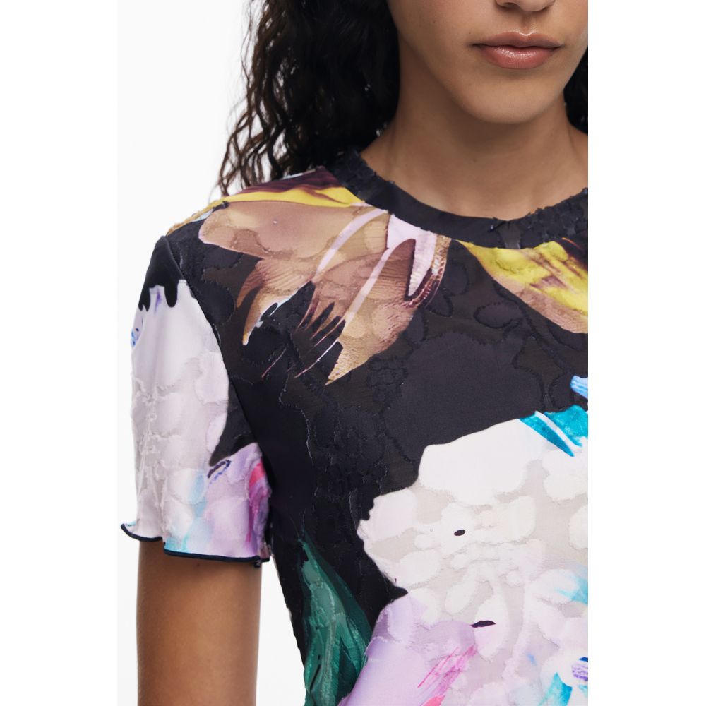 Black Polyester Women T-Shirt Desigual