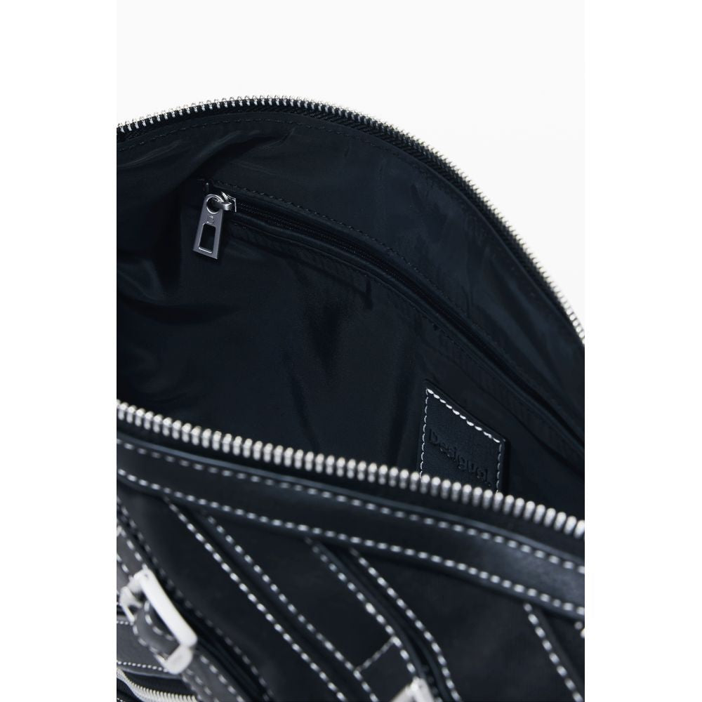 Nero Poliuretano Women Shoulder Bag Desigual