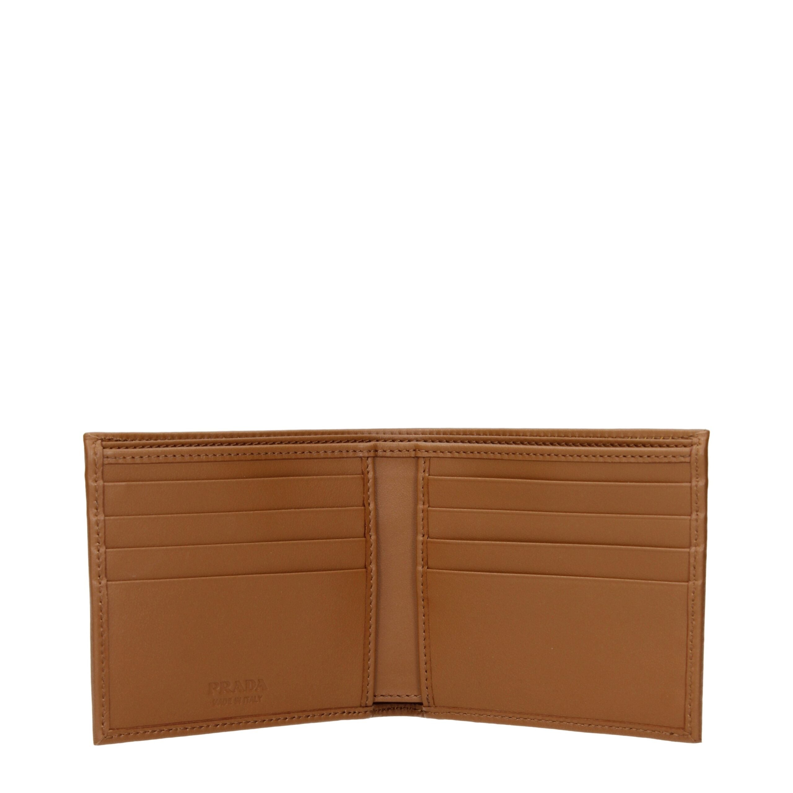 Brown Fabric Wallet Prada