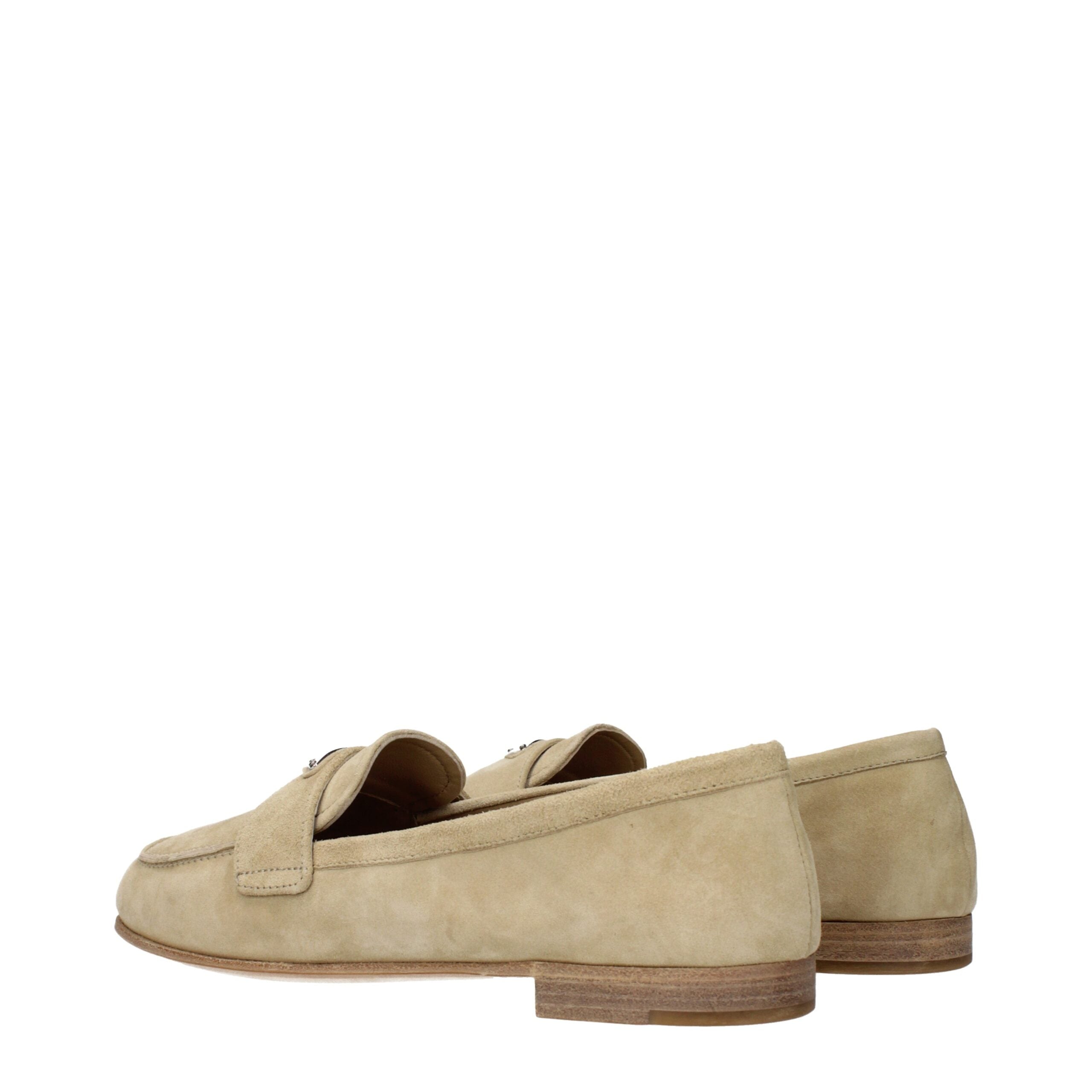 Beige Leather Slip-On Loafers-thumbmail-4