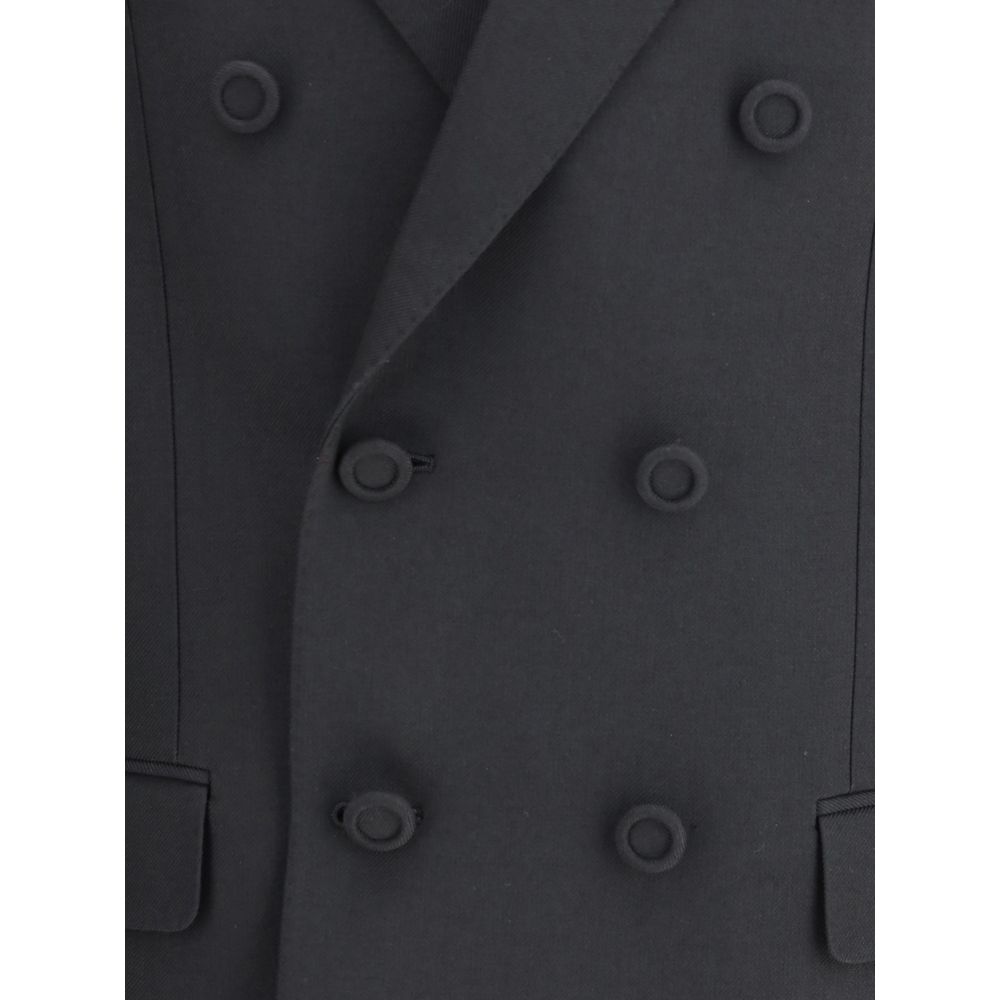 Black Polyester Coat Valentino