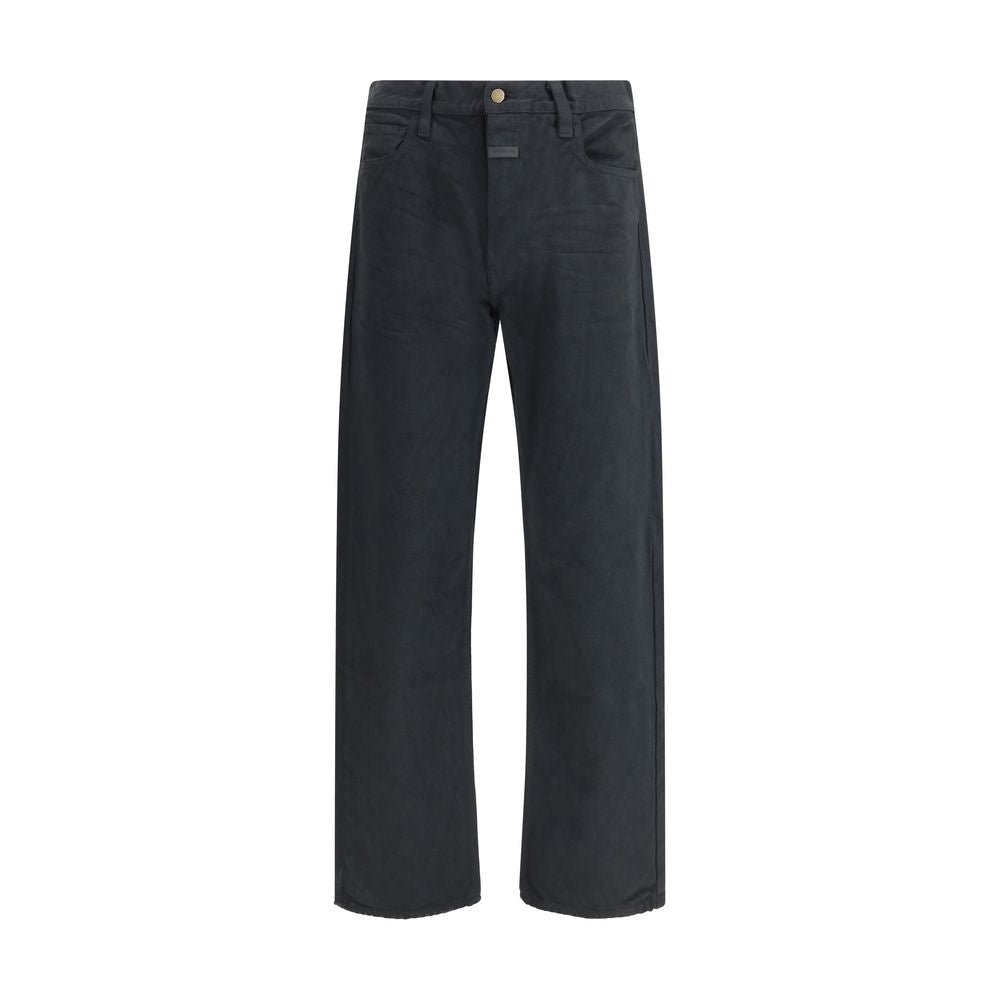Black Cotton Straight-Leg Jeans-thumbmail-1