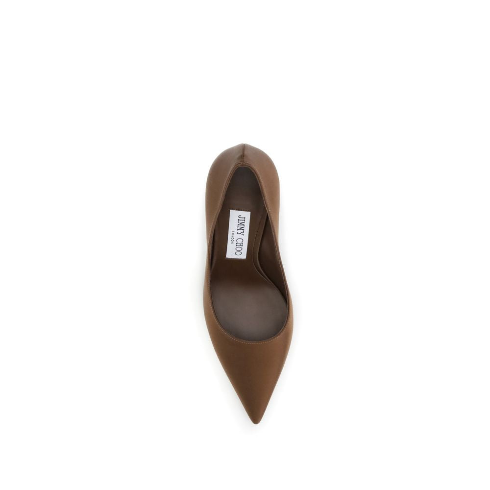 Brown Silk High Heel Pumps-thumbmail-4
