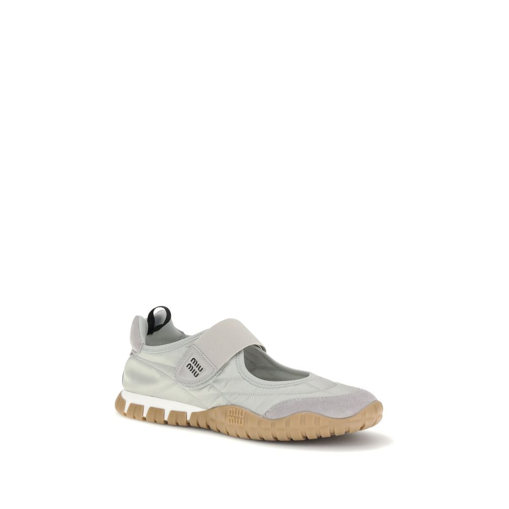 Gray Recycled Polyamide Ballet Flats