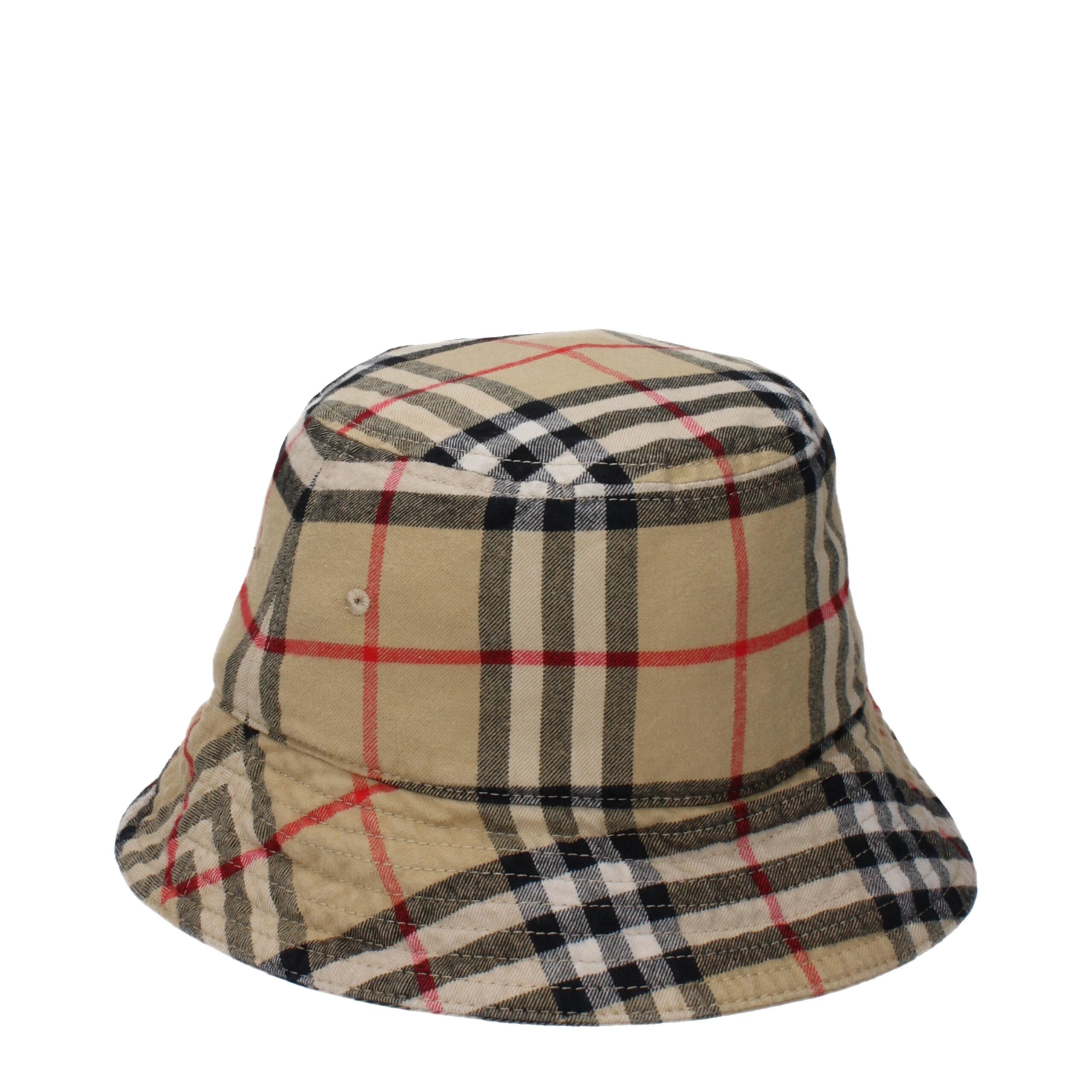 Beige Cotton Bucket Hat Burberry