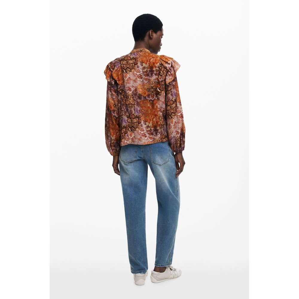 Arancione Viscosa Women Shirt - TIZZIL