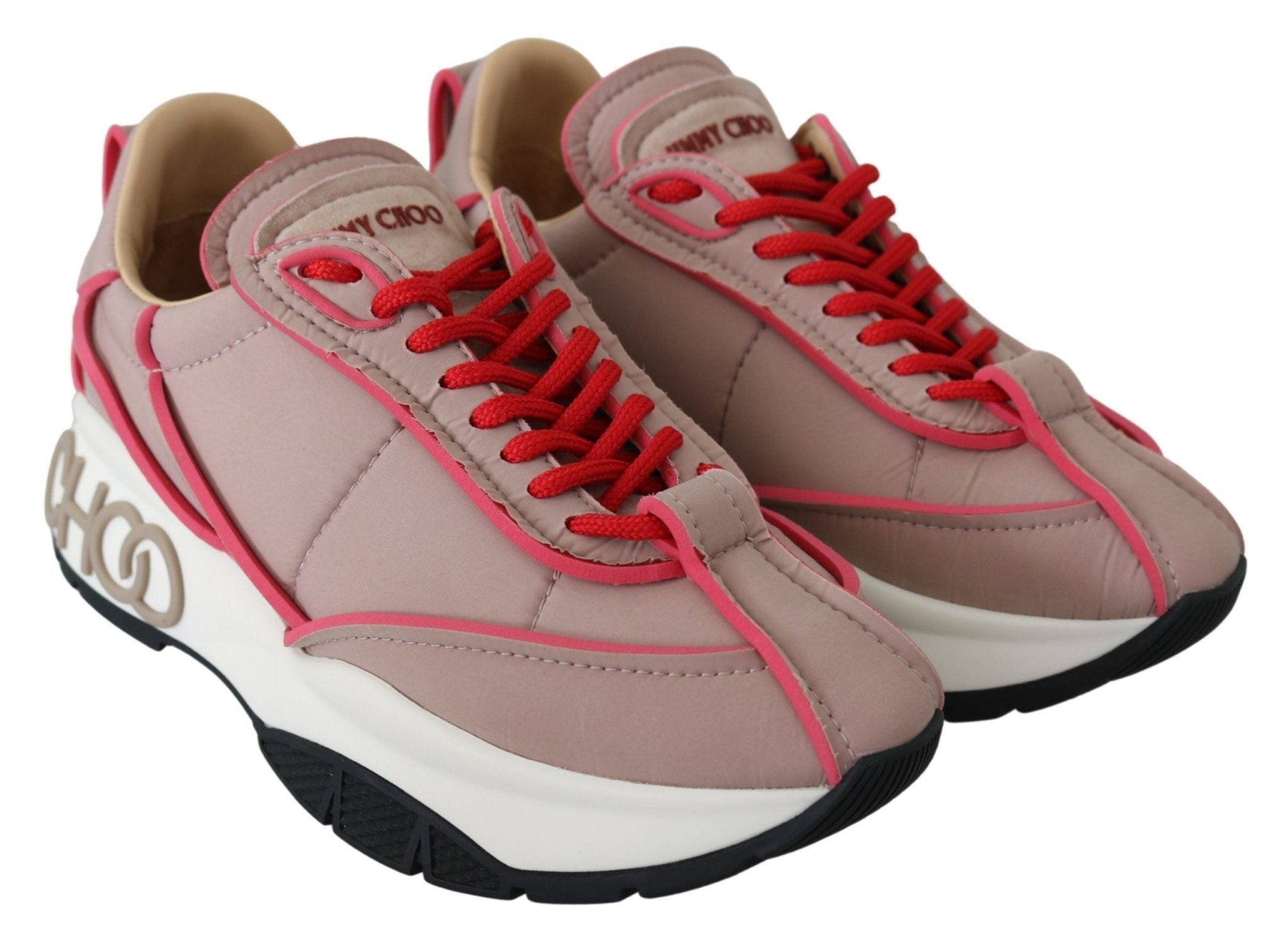 Ballet Pink and Red Raine Sneakers - TIZZIL
