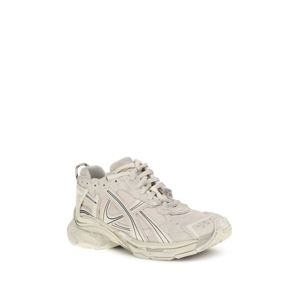 Beige Calf Leather Bos Taurus Athletic Sneakers - TIZZIL