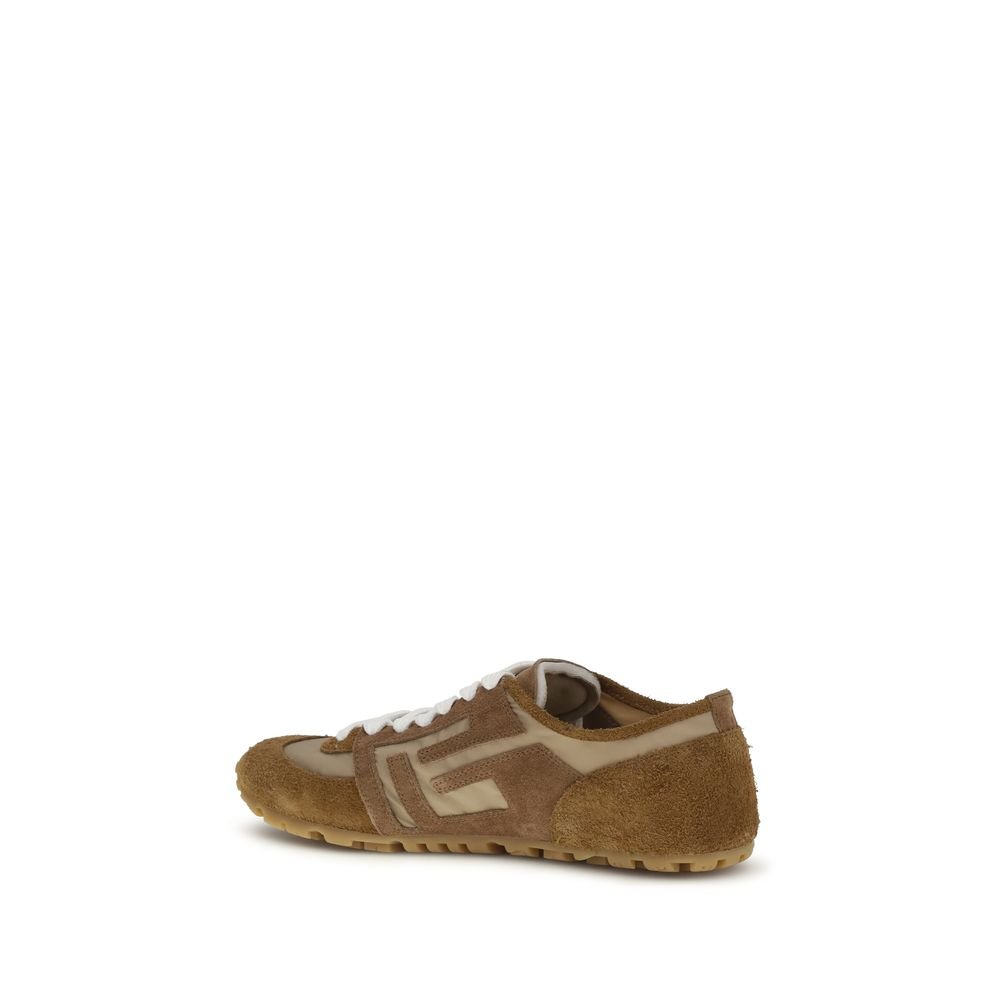 Beige Calf Leather Bos Taurus Athletic Sneakers - TIZZIL