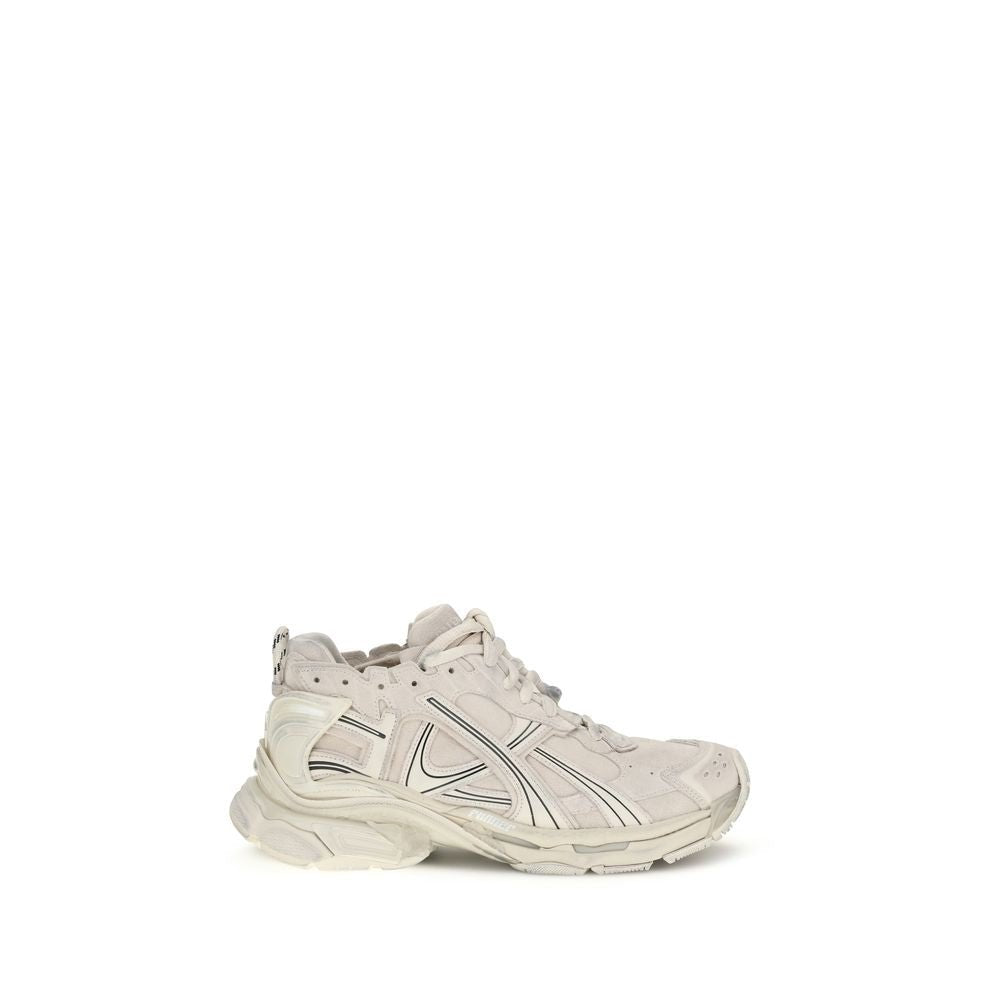 Beige Calf Leather Bos Taurus Athletic Sneakers - TIZZIL