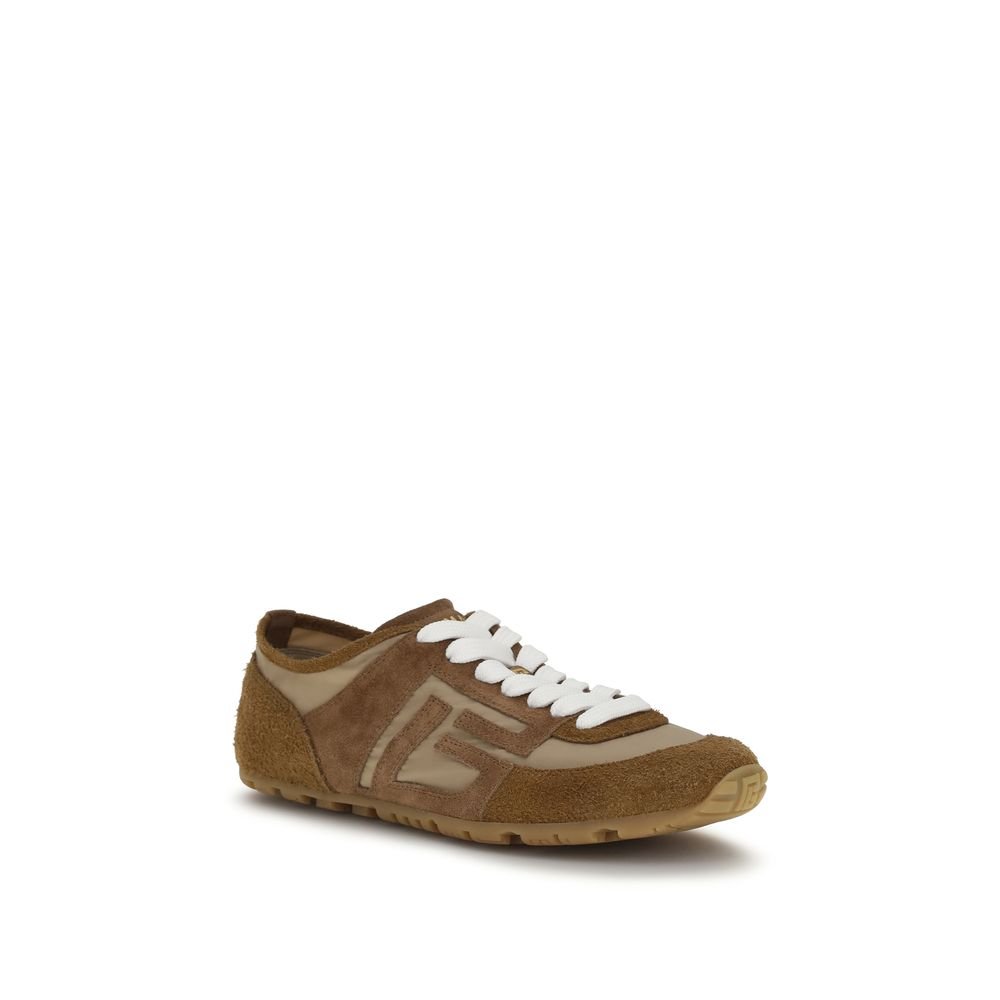 Beige Calf Leather Bos Taurus Athletic Sneakers - TIZZIL