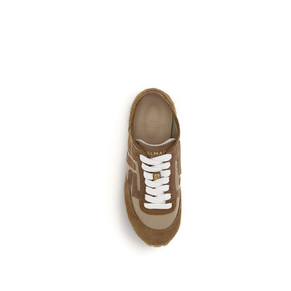 Beige Calf Leather Bos Taurus Athletic Sneakers - TIZZIL
