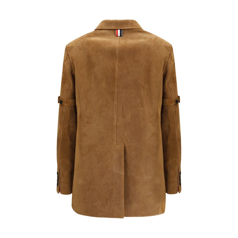 Beige Calf Leather Bos Taurus Coat - TIZZIL