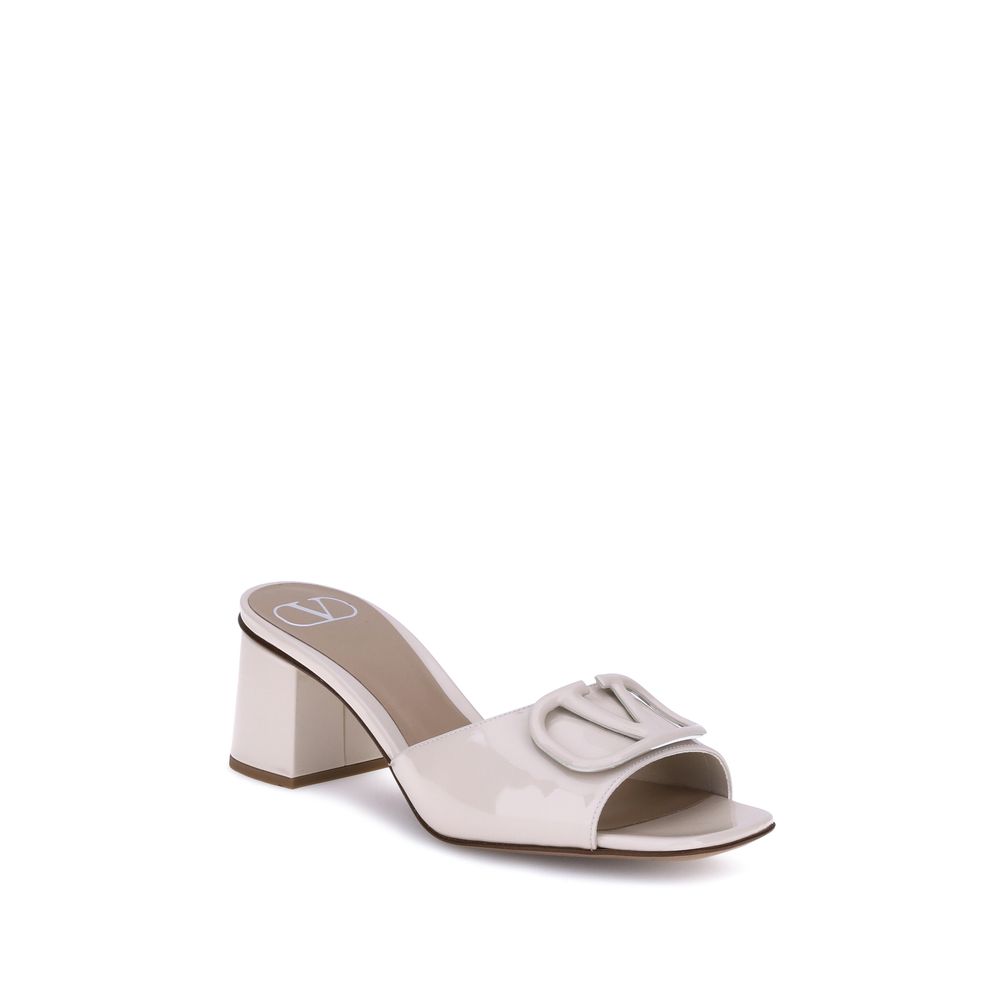 Beige Calf Leather Bos Taurus Flat Sandals - TIZZIL