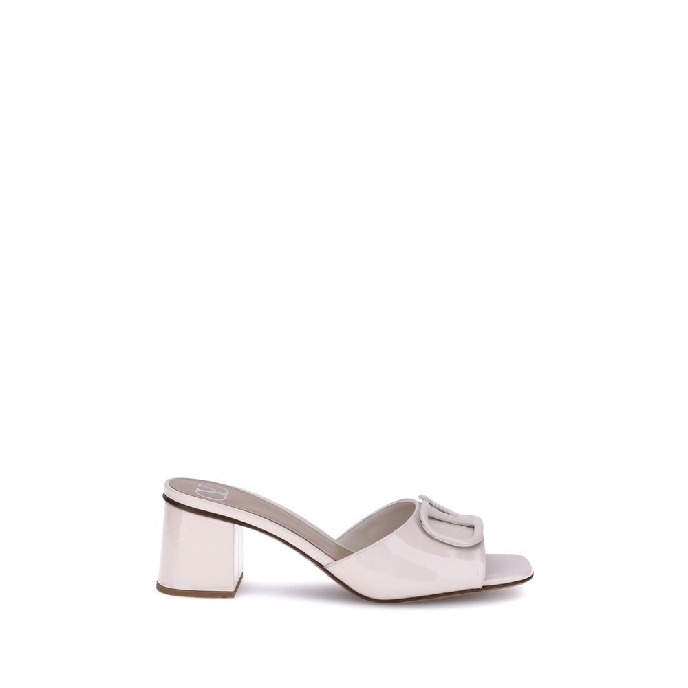 Beige Calf Leather Bos Taurus Flat Sandals - TIZZIL