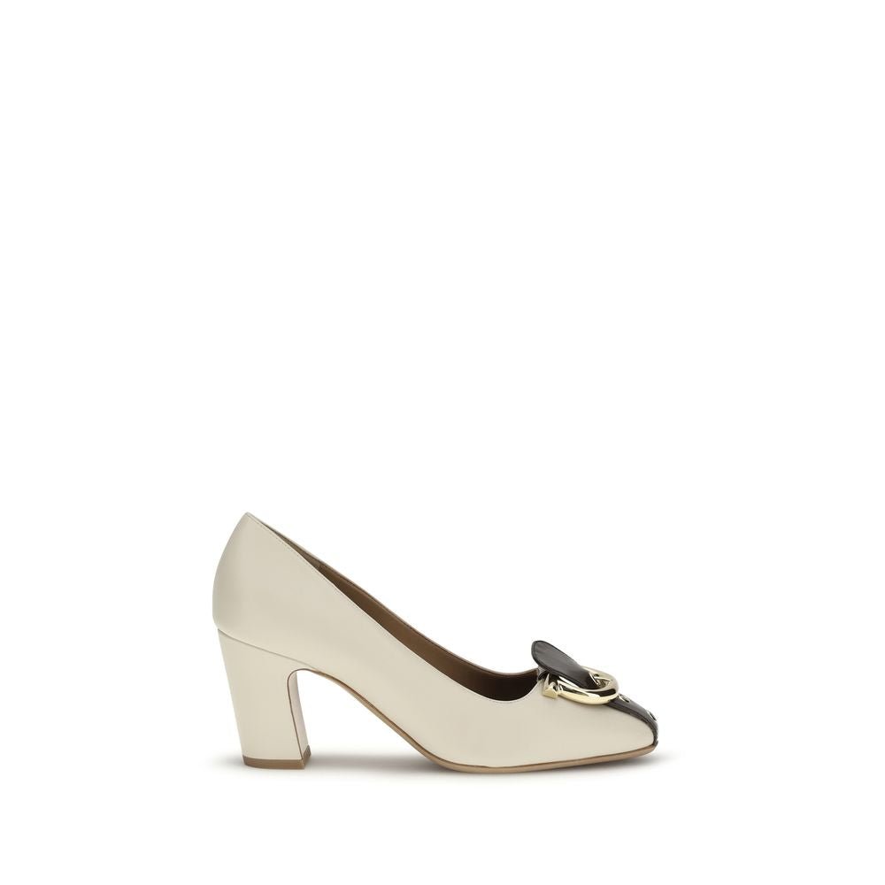 Beige Calf Leather Bos Taurus High Heel Pumps - TIZZIL