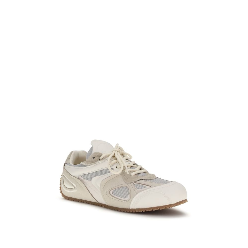 Beige Calf Leather Bos Taurus Low Top Sneakers - TIZZIL
