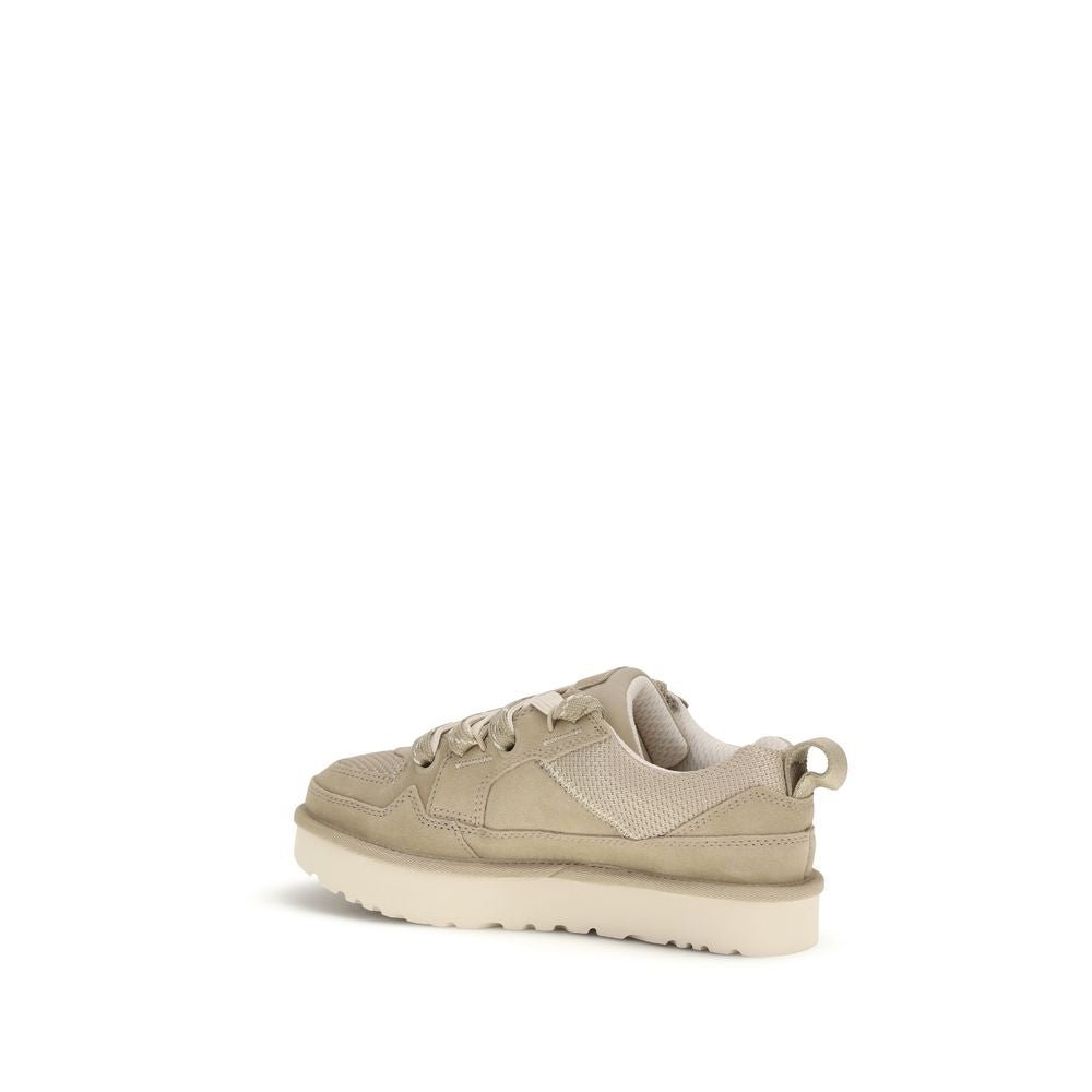 Beige Calf Leather Bos Taurus Low Top Sneakers - TIZZIL