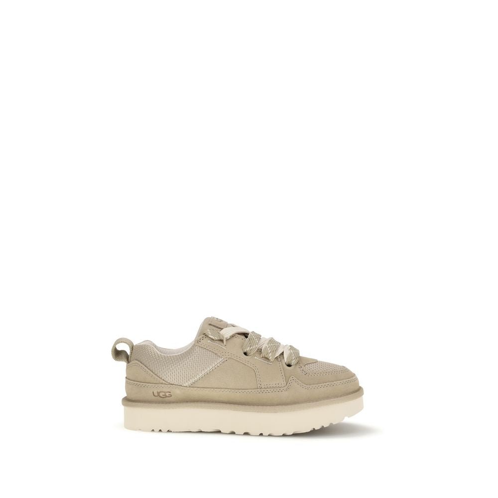 Beige Calf Leather Bos Taurus Low Top Sneakers - TIZZIL