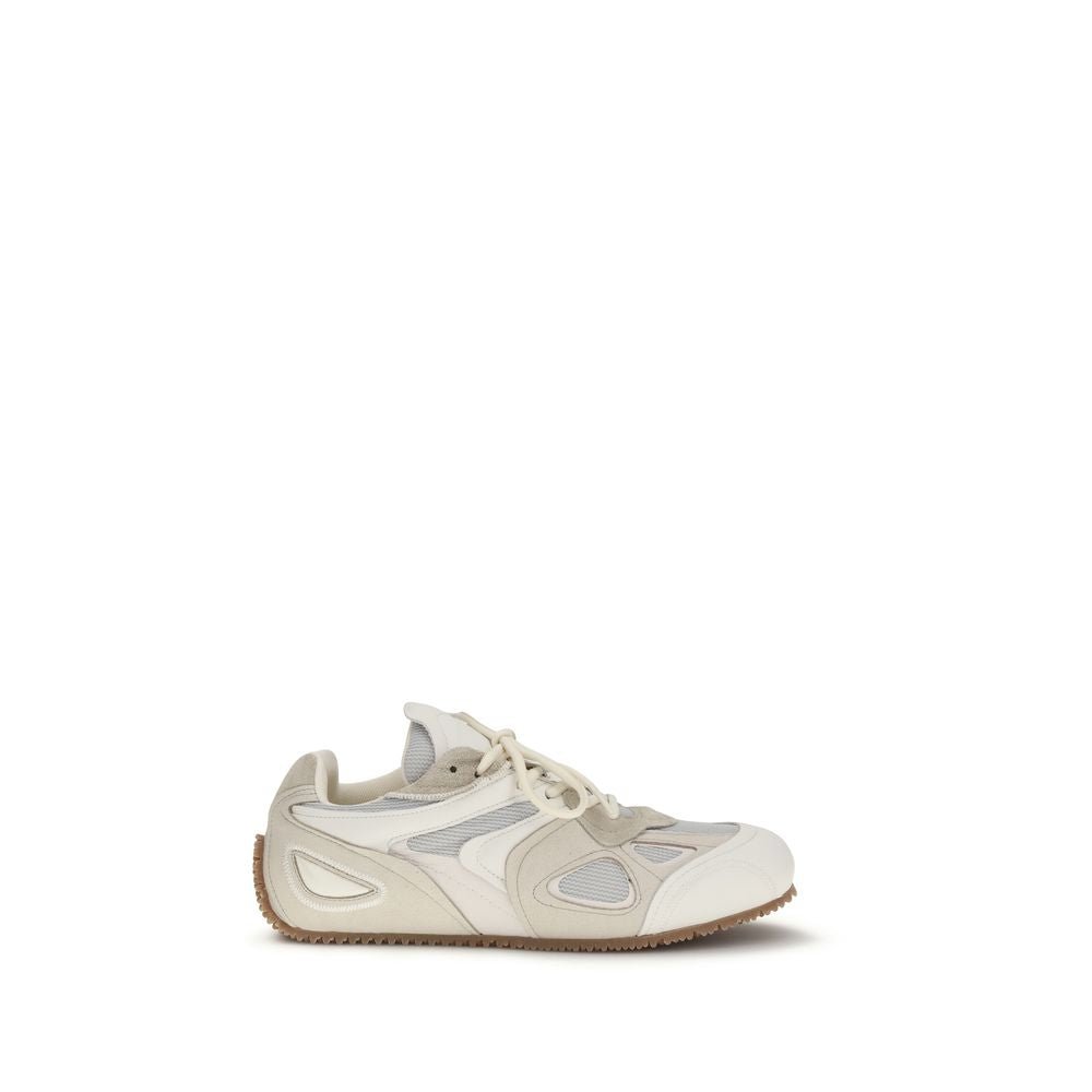Beige Calf Leather Bos Taurus Low Top Sneakers - TIZZIL