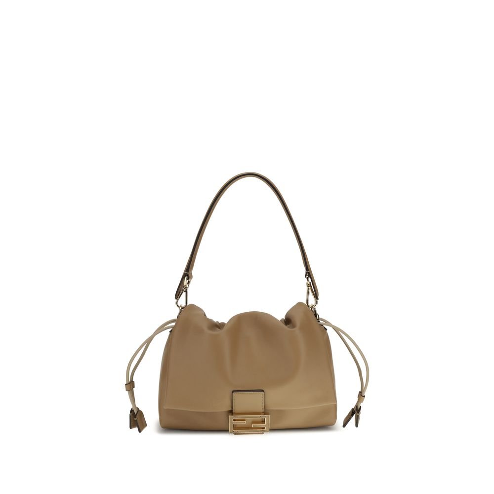 Beige Calf Leather Bos Taurus Shoulder Bag - TIZZIL