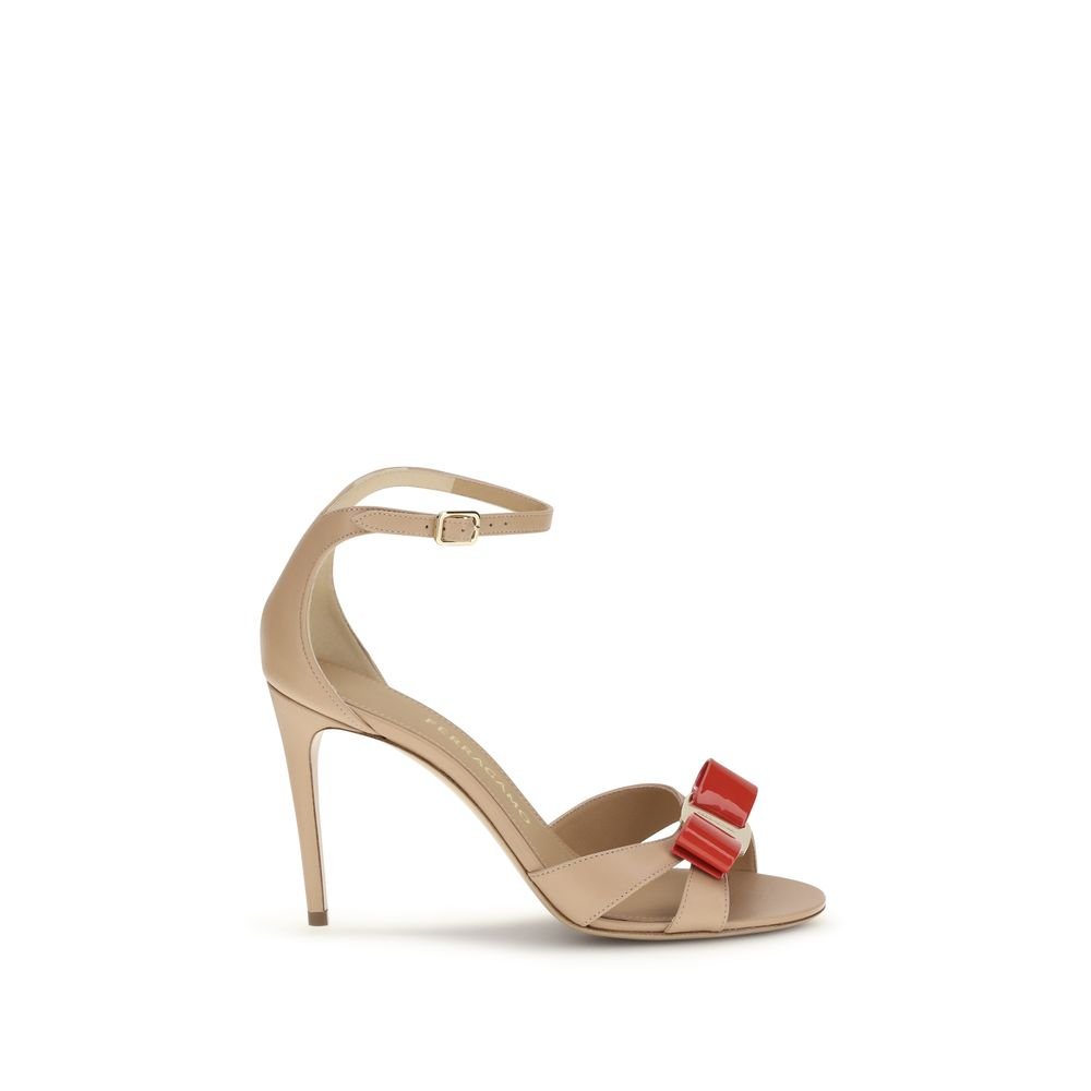 Beige Calf Leather Bos Taurus Stiletto Heel Sandals - TIZZIL