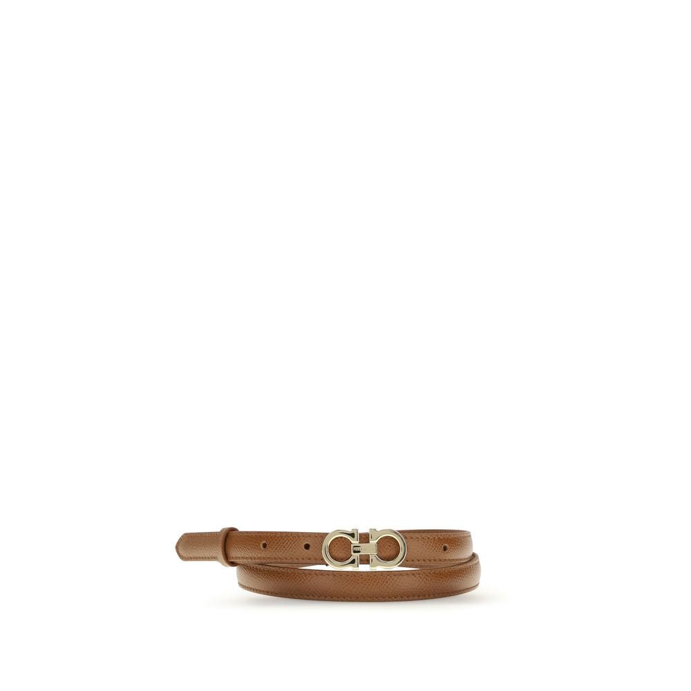 Beige Calf Leather Bos Taurus Thin Belt - TIZZIL