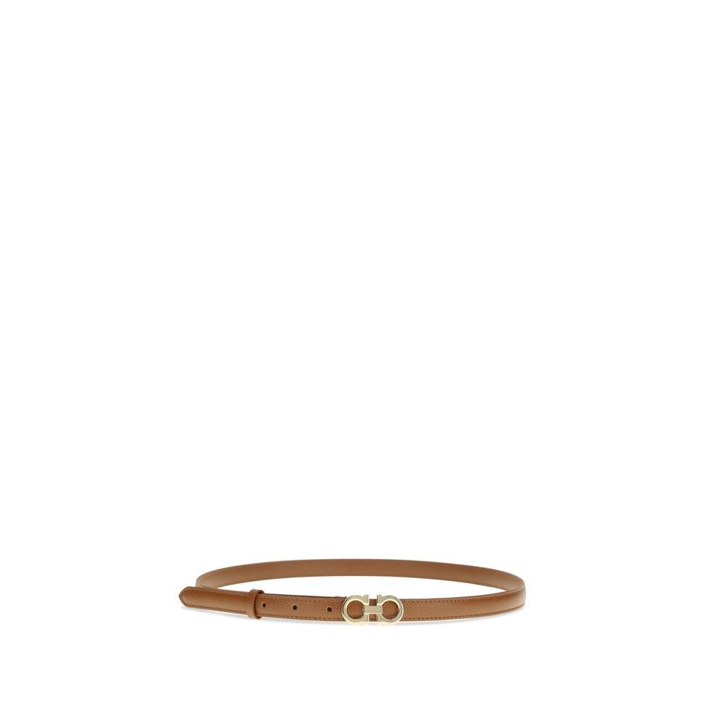 Beige Calf Leather Bos Taurus Thin Belt - TIZZIL