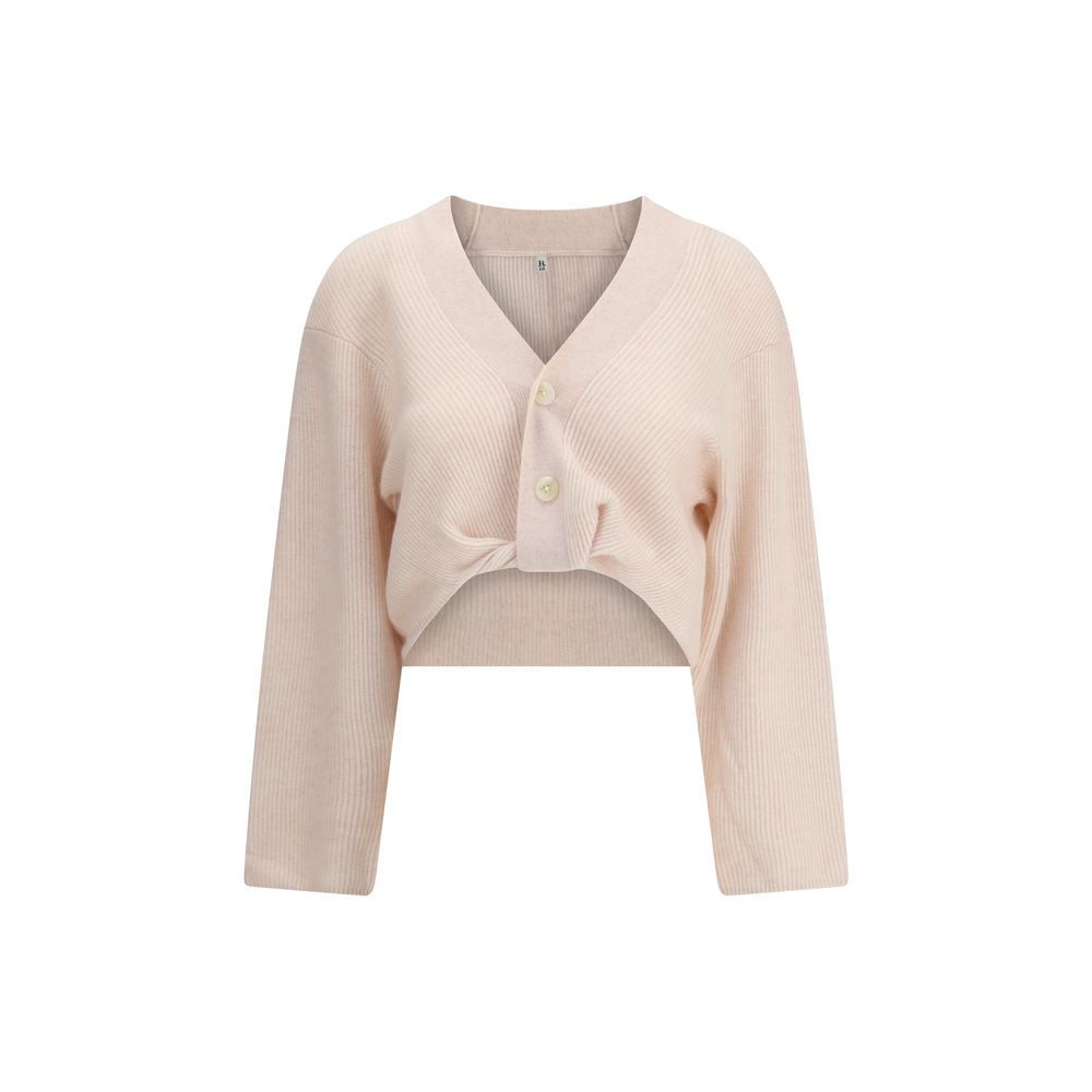 Beige Cashmere Cardigan - TIZZIL