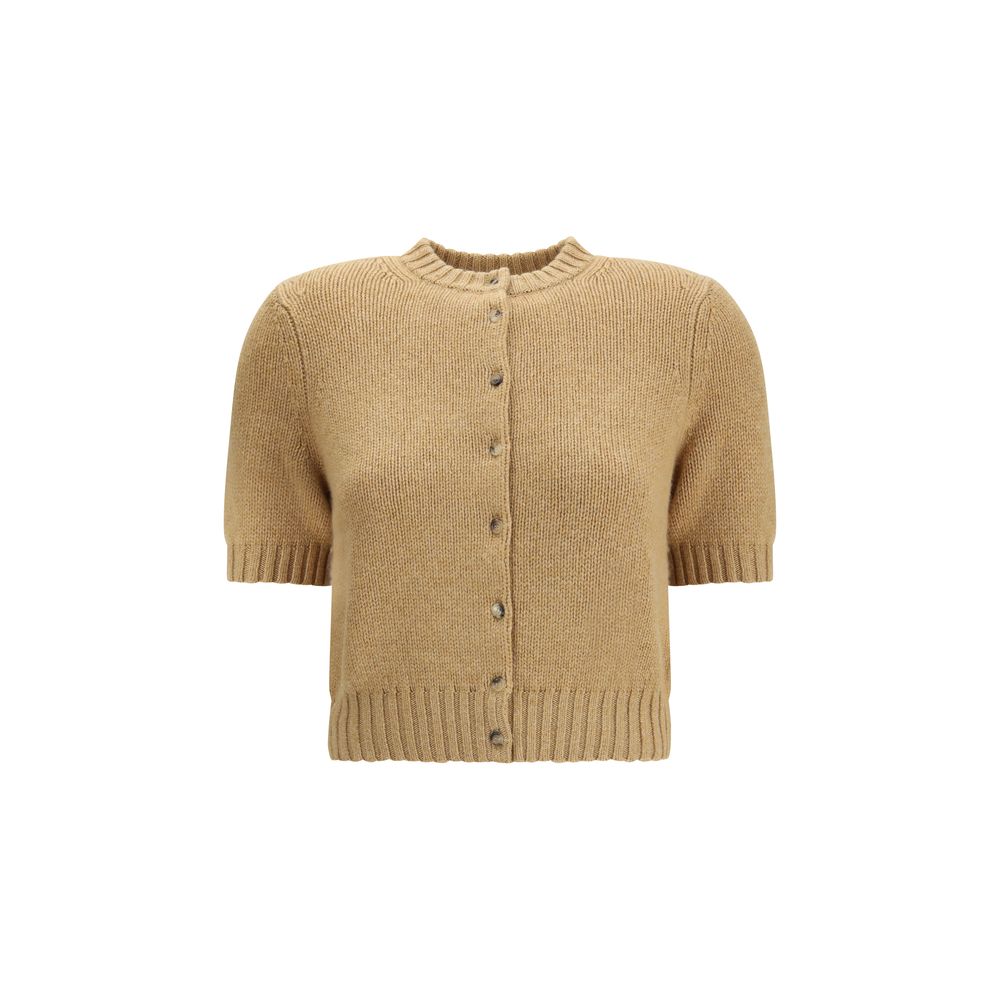 Beige Cashmere Cardigan - TIZZIL