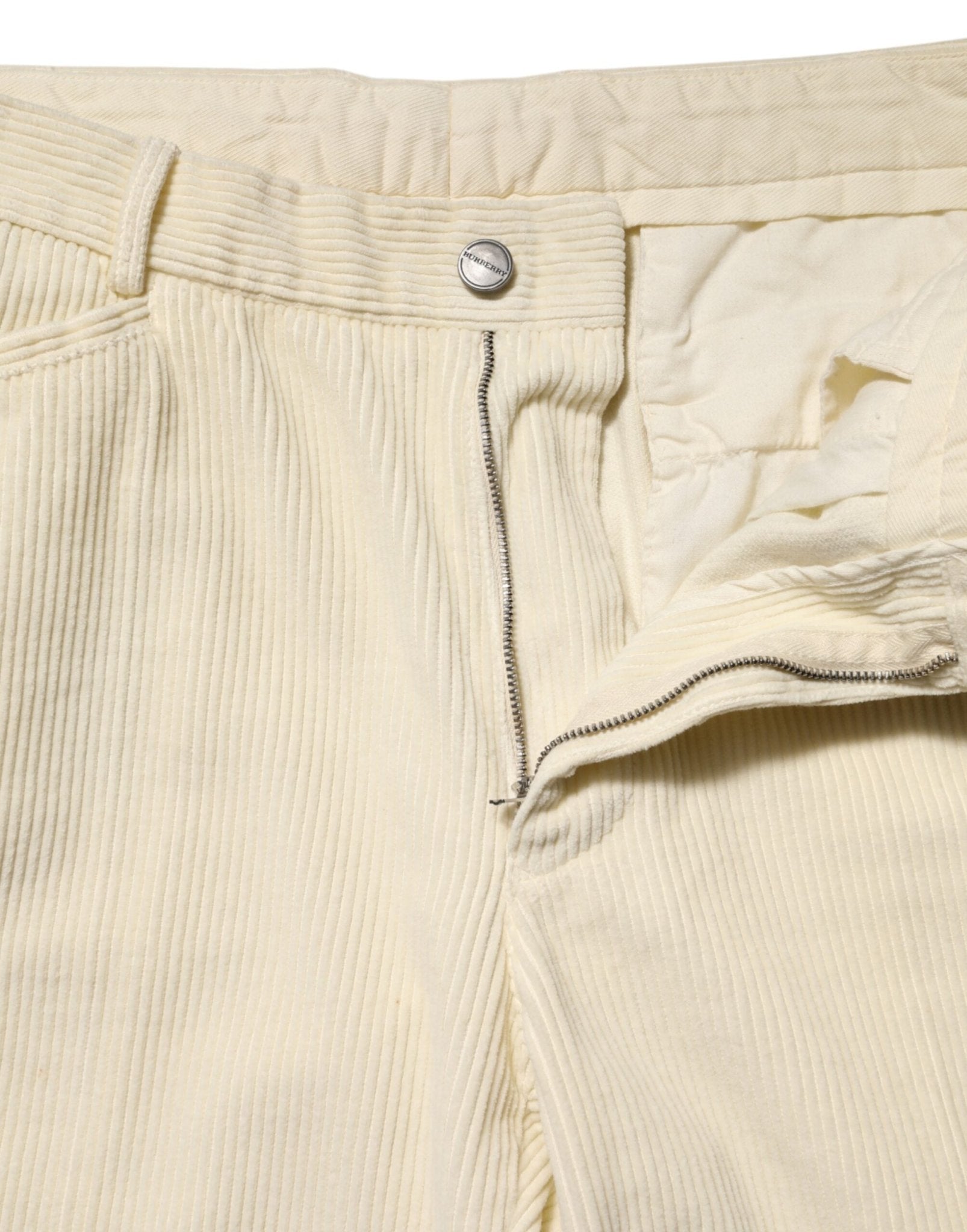 Beige Corduroy Cotton Straight Men Trouser Pants - TIZZIL