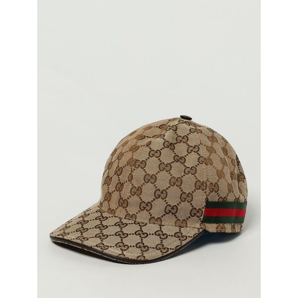 Beige Cotton And Leather Cap (Baseball Hat) - TIZZIL
