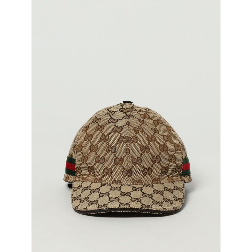 Beige Cotton And Leather Cap (Baseball Hat) - TIZZIL